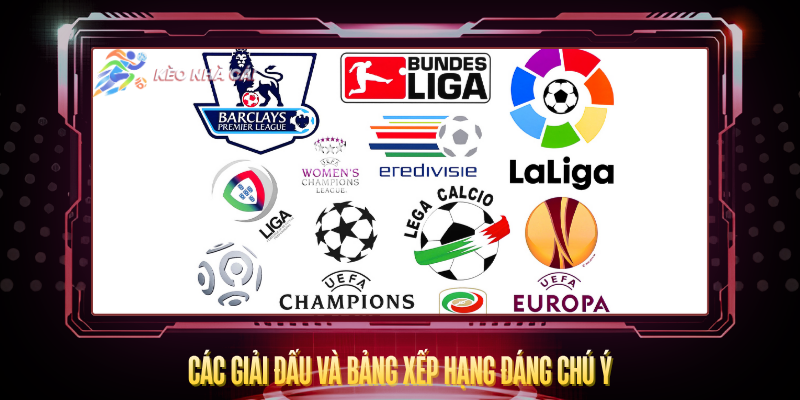 Cac Giai Dau Va Bang Xep Hang Dang Chu Y